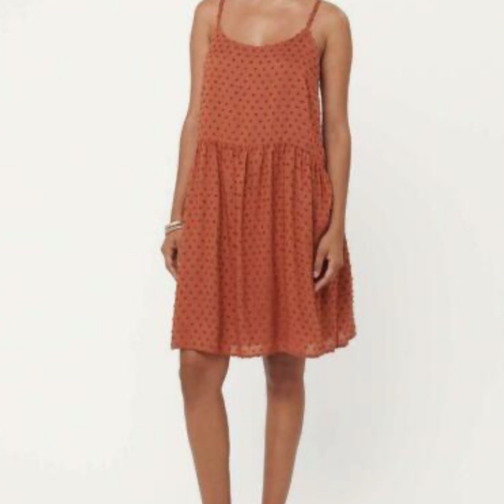 LOFT | Burnt Orange Dot Dress